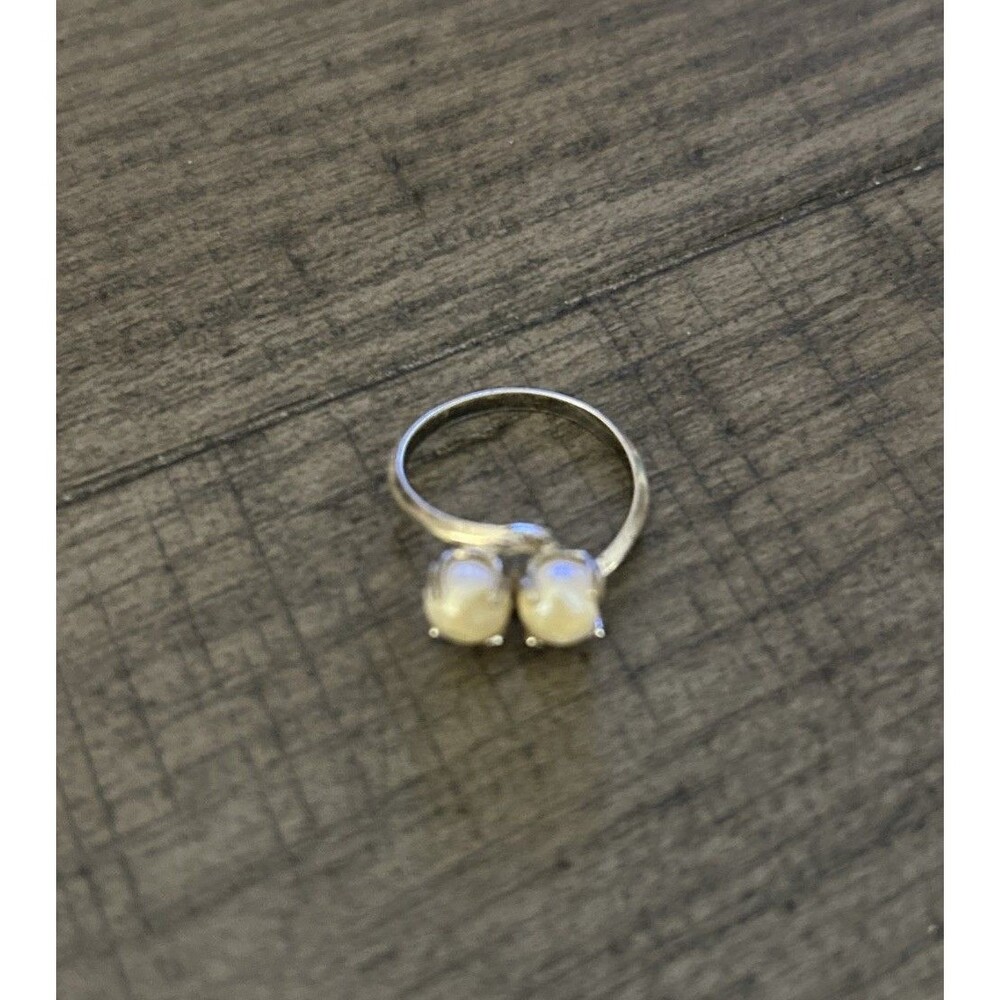 Joseph Esposito Sterling Double Pearl Ring Size 6